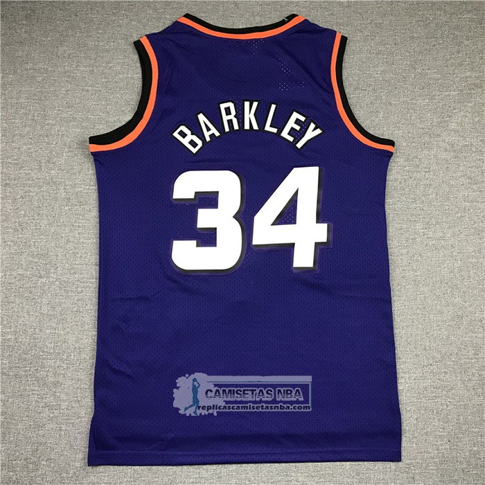 Camiseta Phoenix Suns Charles Barkley NO 34 Mitchell & Ness 1992-93 Violeta